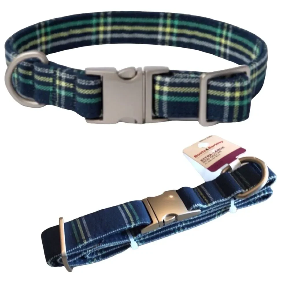 Boots & Barkley Dog Collar Xl Navy Blue Stripe 20-30